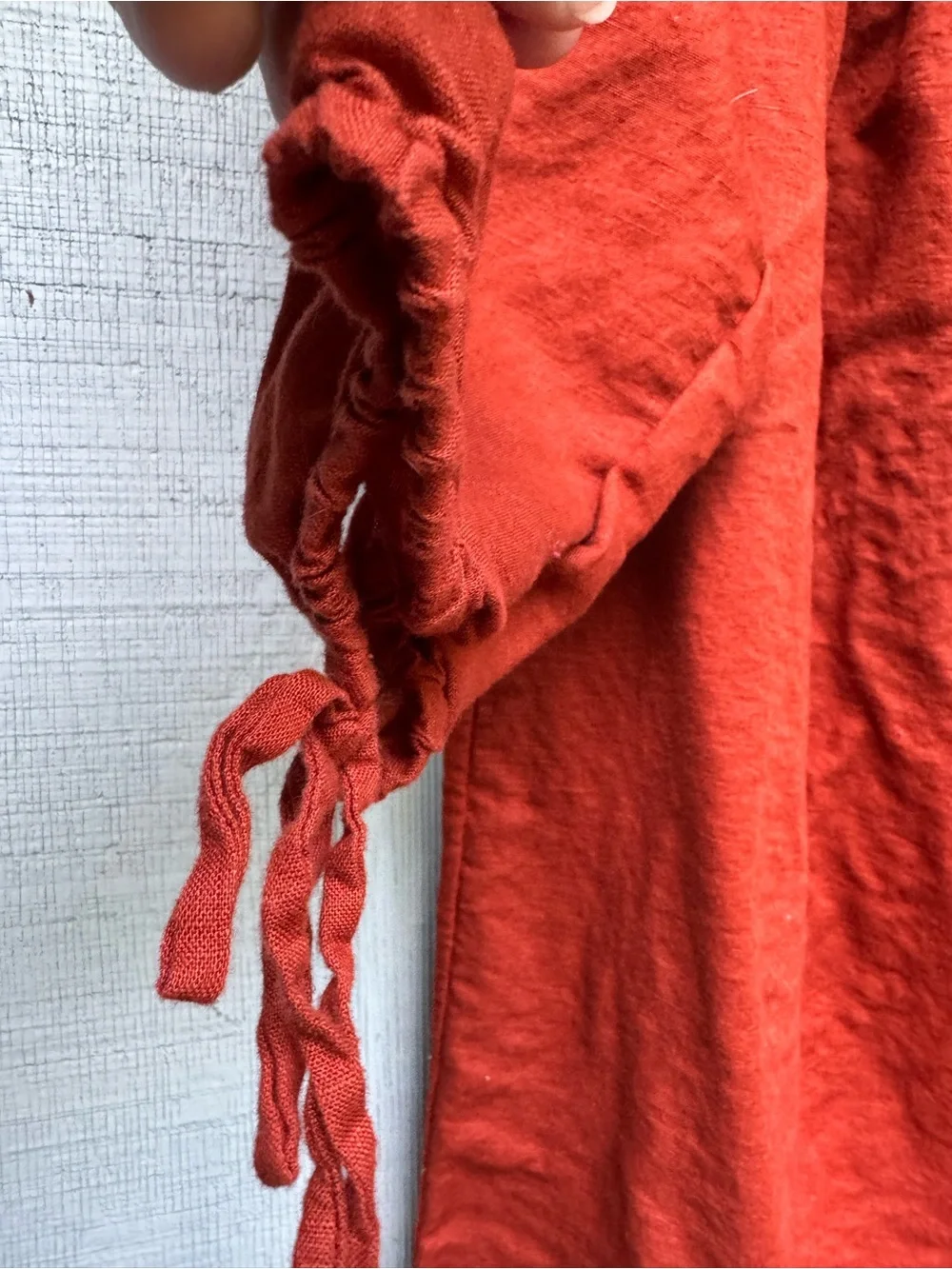 J. Crew Rust Red Midi Dress with Eyelet Hem